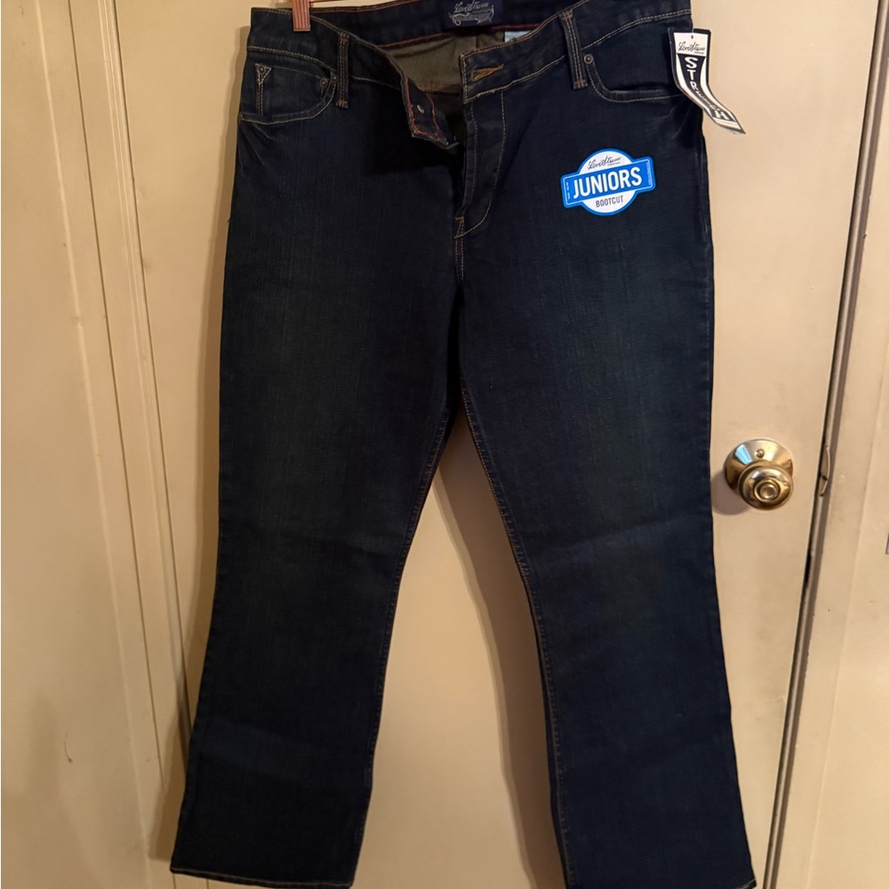 Levi Strauss Juniors low rise Slim sz 13 bootcut Dark Blue Denim Jeans NWT